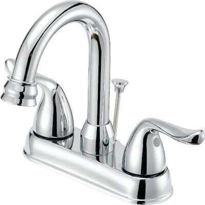 Home Impressions Chrome 2-Handle Lever 4 In. Centerset  Bathroom Faucet with Pop-Up